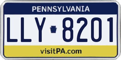 PA license plate LLY8201