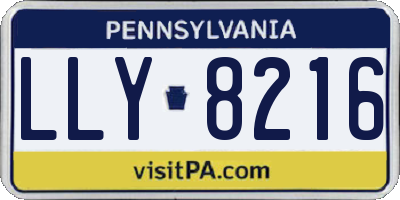 PA license plate LLY8216