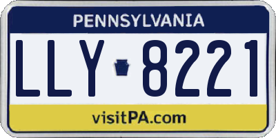 PA license plate LLY8221