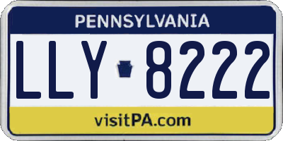 PA license plate LLY8222