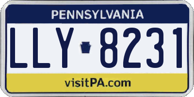 PA license plate LLY8231