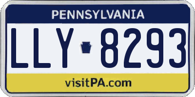 PA license plate LLY8293