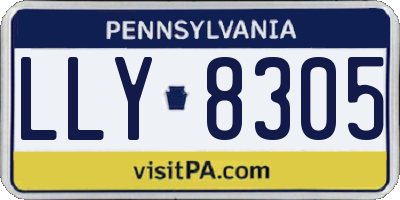 PA license plate LLY8305