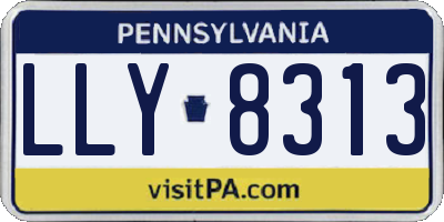 PA license plate LLY8313