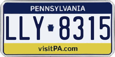 PA license plate LLY8315