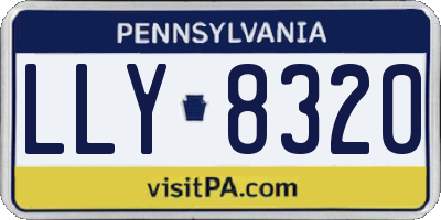 PA license plate LLY8320