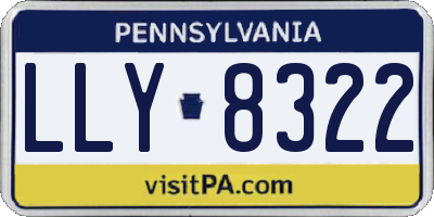 PA license plate LLY8322