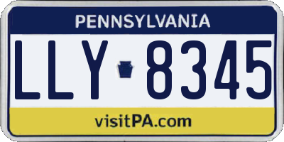 PA license plate LLY8345