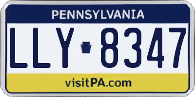 PA license plate LLY8347