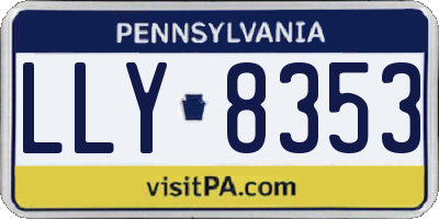 PA license plate LLY8353
