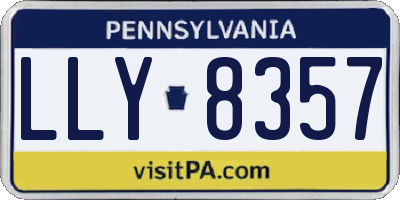 PA license plate LLY8357