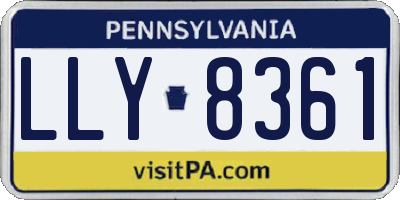 PA license plate LLY8361