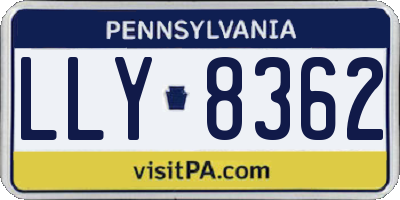 PA license plate LLY8362