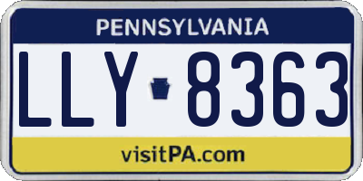 PA license plate LLY8363