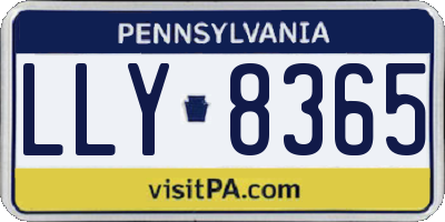 PA license plate LLY8365
