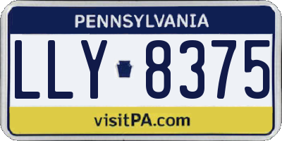 PA license plate LLY8375