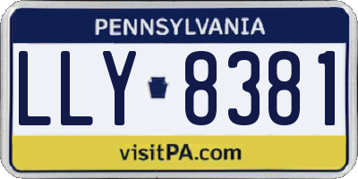 PA license plate LLY8381