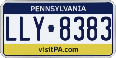 PA license plate LLY8383