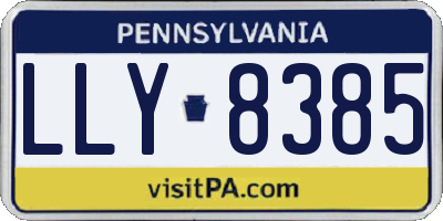 PA license plate LLY8385