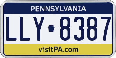 PA license plate LLY8387