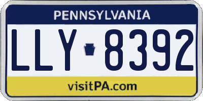 PA license plate LLY8392
