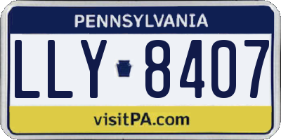 PA license plate LLY8407