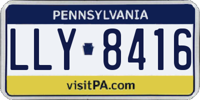 PA license plate LLY8416
