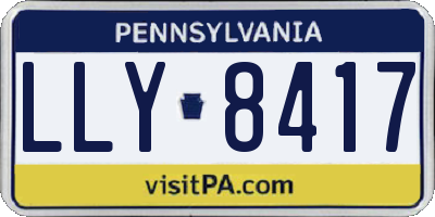 PA license plate LLY8417