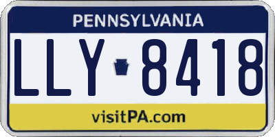 PA license plate LLY8418