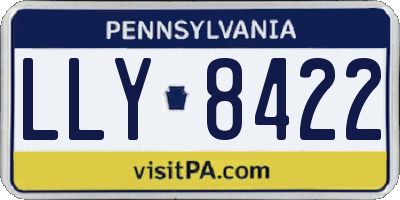PA license plate LLY8422