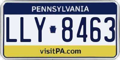 PA license plate LLY8463