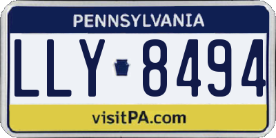 PA license plate LLY8494