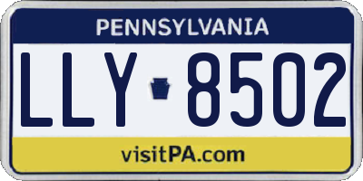 PA license plate LLY8502