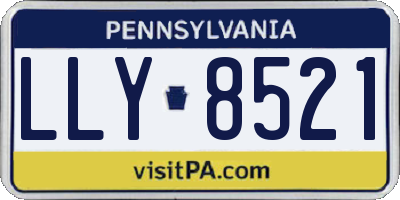 PA license plate LLY8521