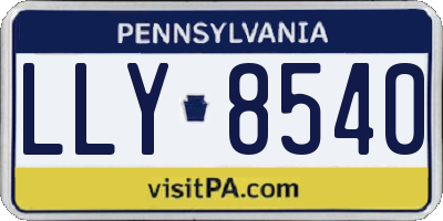 PA license plate LLY8540