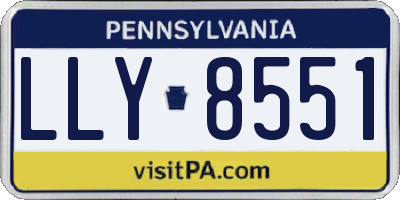 PA license plate LLY8551