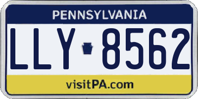 PA license plate LLY8562