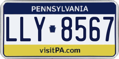 PA license plate LLY8567