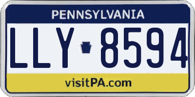 PA license plate LLY8594
