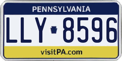 PA license plate LLY8596