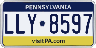 PA license plate LLY8597