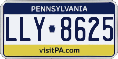 PA license plate LLY8625