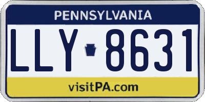 PA license plate LLY8631