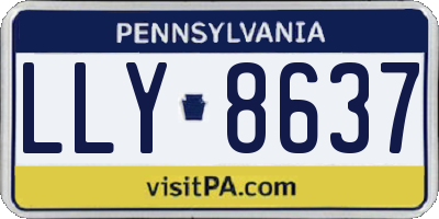 PA license plate LLY8637