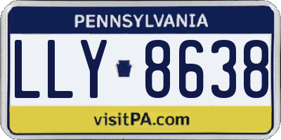 PA license plate LLY8638