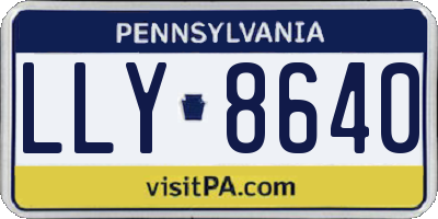 PA license plate LLY8640