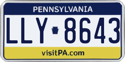 PA license plate LLY8643