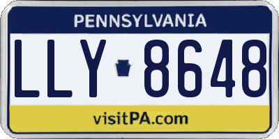 PA license plate LLY8648