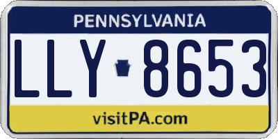 PA license plate LLY8653