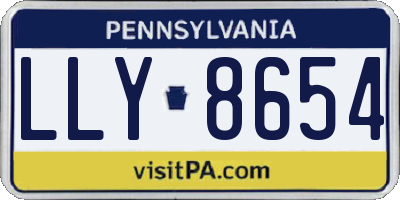 PA license plate LLY8654
